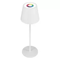 RealPower 458432 RGB LED stalinis šviestuvas, pritemdomas, su akumuliatoriumi, baltas