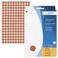 HERMA nuolatiniai lipdukai - Raudoni - 8 mm Apvalūs 5632 lipdukai (32 lapai x 176) (2212)