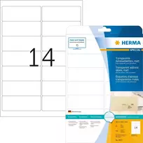 HERMA 8671 Skaidrūs matiniai lipdukai adresams 99,1x38,1 mm, 350 vnt.