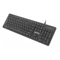 Manhattan Gaming USB klaviatūra, Low Force Key Edition, 12 multimedijos klavišų, vaivorykštinis LED apšvietimas, USB-A, juoda, mažmeninė dėžutė (vokiškas išdėstymas)