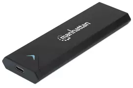 Manhattan M.2 NVMe SSD korpusas, USB-C jungtis, 10Gbps (USB 3.2 Gen2), UASP, aliuminis, juodas, 3 metų garantija