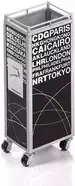 TROIKA MINI TROLLEY rašymo priemonių laikiklis, metalinis, juodai baltas