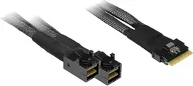 Inter-Tech SFF-8654 8i 2x SFF-8643 duomenų kabelis, juodas