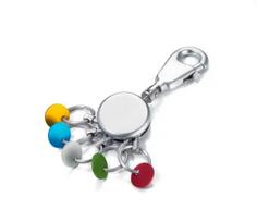 Raktų karabinas TROIKA KYR61/MC įvairiaspalvis sidabrinis metalas 25mm