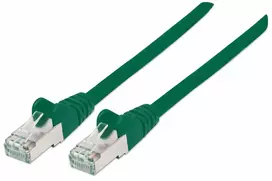 Intellinet tinklo jungiamasis laidas, Cat7 kabelis / Cat6A kištukai, 2 m, žalias, varis, S/FTP, LSOH / LSZH, PVC, RJ45, paauksuoti kontaktai, su apsauginiu gaubteliu, su įvore, viso gyvenimo garantija