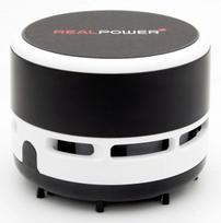 Nešiojamas dulkių siurblys RealPower Mini Hoover-1 – Belaidis, sausam valymui, be maišelio, AA baterijos, 90 min veikimo laikas, Juoda/Balta