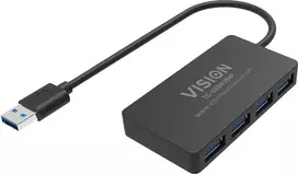 USB 3.0 Hub VISION TC-USBHUB4P — 4 SuperSpeed USB 3.0 prievadai