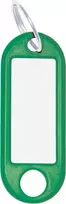 Raktų žymos WEDO 262 101804 — žalios plastikinės identifikacinės etiketės 21 × 52 mm, pakuotė po 10 vnt.