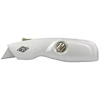 WEDO 78808 Safety-Cutter ALU universalus peiliukas, trapecinis ašmuo, spyruoklinis, savaime įsitraukiantis, 2 atsarginiai ašmenys, TÜV/GS, sidabrinės spalvos