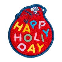 LAUT MAGMOJI BADGE – Happy Holiday Edition, tekstilinis ženklelis, raudonas, 1 vnt.