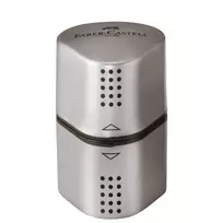 Mėlynas pieštukų galąstuvas Faber-Castell Grip 2001 sidabrinis