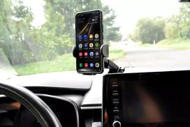 Automobilinis telefono laikiklis IBOX H-9, reguliuojamas kampas, universalus, su siurbtuku, juodas, plastikinis
