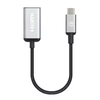 Manhattan USB-C į HDMI laidas, 4K@60Hz, 5Gbps (USB 3.2 Gen1), 15 cm, juodas, vyriškas į moterišką, trejų metų garantija