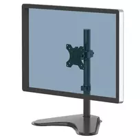 Fellowes Seasa Vieno Monitoriaus Stovas – Laisvai Pastatomas Monitoriaus Laikiklis 8 kg, 32 colių Ekranams – Ergonomiškas Reguliuojamas Monitoriaus Stovas – Pakreipimas 45°, Pasukimas 120°, Sukimas 360°, VESA 75x75/100x100 – Juodas