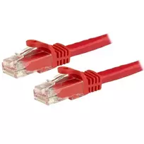 StarTech.com 15 m CAT6 Ethernet kabelis - raudonas CAT 6 Gigabit Ethernet laidas - 250 MHz 100 W PoE RJ45 UTP tinklo/jungiamasis laidas su apsauga nuo užkabinimo ir įtempimo mažinimu, individualiai išbandytas