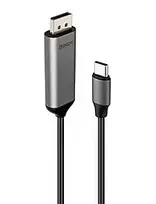 Lindy 43503 vaizdo kabelio adapteris 1 m USB Type-C DisplayPort pilka