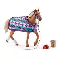 Schleich HORSE CLUB Anglikas Grynakraujis su antklode
