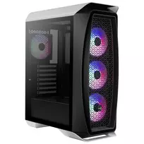 Aerocool Aero One Frost Tower White – Baltas vidutinis korpusas su RGB ventiliatoriais ir grūdintu stiklu