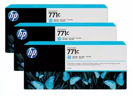 HP 771C 3 vnt. 775 ml šviesiai mėlyni DesignJet rašalo kasetės