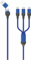 2GO 797360 USB laidas 1,2 m USB A / USB C / Micro-USB B / Lightning juodas - mėlynas