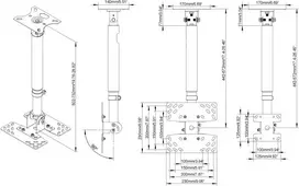 VISION VFM-C2X2/2 Lubinis Laikiklis Ekranams 32-50 col. su VESA iki 200x200, Aukštis 430-730 mm, Pakreipimas