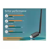 Conceptronic ABBY07B ilgo nuotolio USB Bluetooth 5.1 adapteris su išorine antena