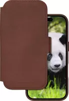 dbramante1928 Lynge Flip Case for Mobile Phone - MagSafe Compatible - Genuine Leather - Dark Tan - for Apple iPhone 17