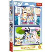 TREFL PUZZLE Dėlionė 2x24 Funny Bluey BBC Bluey Trefl 34446