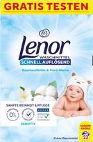 LENOR Sensitive skalbimo milteliai su medvilnės gėlių ir gurmanišku aromatu (23x) 1,265kg