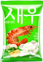 SHRIPS krevečių užkandis su česnakinio kremo skoniu 50g