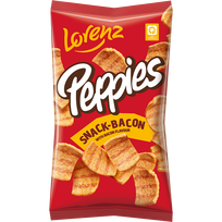 LORENZ PEPPIES kviečių užkandis su šonine 75g