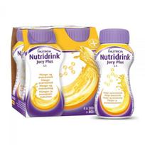 NUTRIDRINK gėrimas JUCY PLUS, mangų ir ananasų skonio, 4 vnt. x 200 ml