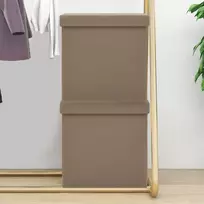 Sulankstomos taburetės-daiktadėžės, 2vnt., kapučino, PVC