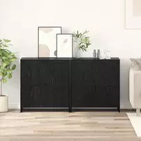 Šoninės lentynos 2 pcs juoda ąžuolo 70 x 41 x 75 cm