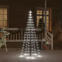 Kalėdų eglutė ant vėliavos stiebo, 180cm, 108 šaltos baltos LED