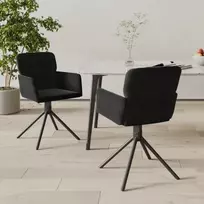 Pasukamos valgomojo kėdės, 2vnt., juodos spalvos, aksomas