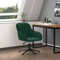 Pasukama biuro kėdė, tamsiai žalios spalvos, aksomas
