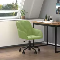 Pasukama biuro kėdė, šviesiai žalios spalvos, aksomas