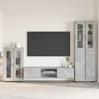 TV spintelių komplektas su stalčių FLORIN 3 pcs Betono pilka