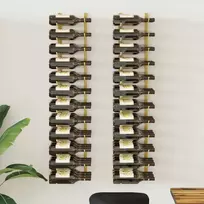 Prie sienos montuojami vyno laikikliai, 2vnt., aukso, geležis