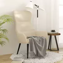 Poilsio kėdė, kreminės spalvos, audinys