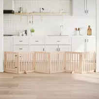 Šunų varteliai su sulankstomomis durelėmis, 6 panelės, 300 cm, tuopos mediena