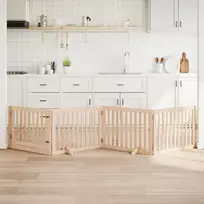 Šunų varteliai su sulankstomomis durelėmis, 4 panelės, 320 cm, tuopos mediena