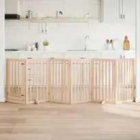 Šunų varteliai su sulankstomomis durelėmis, 6 panelės, 300 cm, tuopos mediena