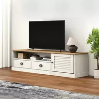 Televizoriaus spintelė VIGO, balta, 156x40x40cm, pušies masyvas