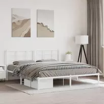 Metalinis lovos rėmas su galvūgaliu, baltos spalvos, 180x200cm