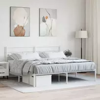 Metalinis lovos rėmas su galvūgaliu, baltos spalvos, 180x200cm
