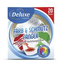 Dažus ir purvą sulaikančios servetėlės DELUXE, spalvotiems skalbiniams, 20 vnt.