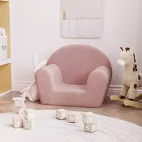 Vaikiška sofa, rožinė, minkšta, pliušinė