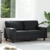 Dvivietė sofa, juodos spalvos, 120cm, dirbtinė oda
